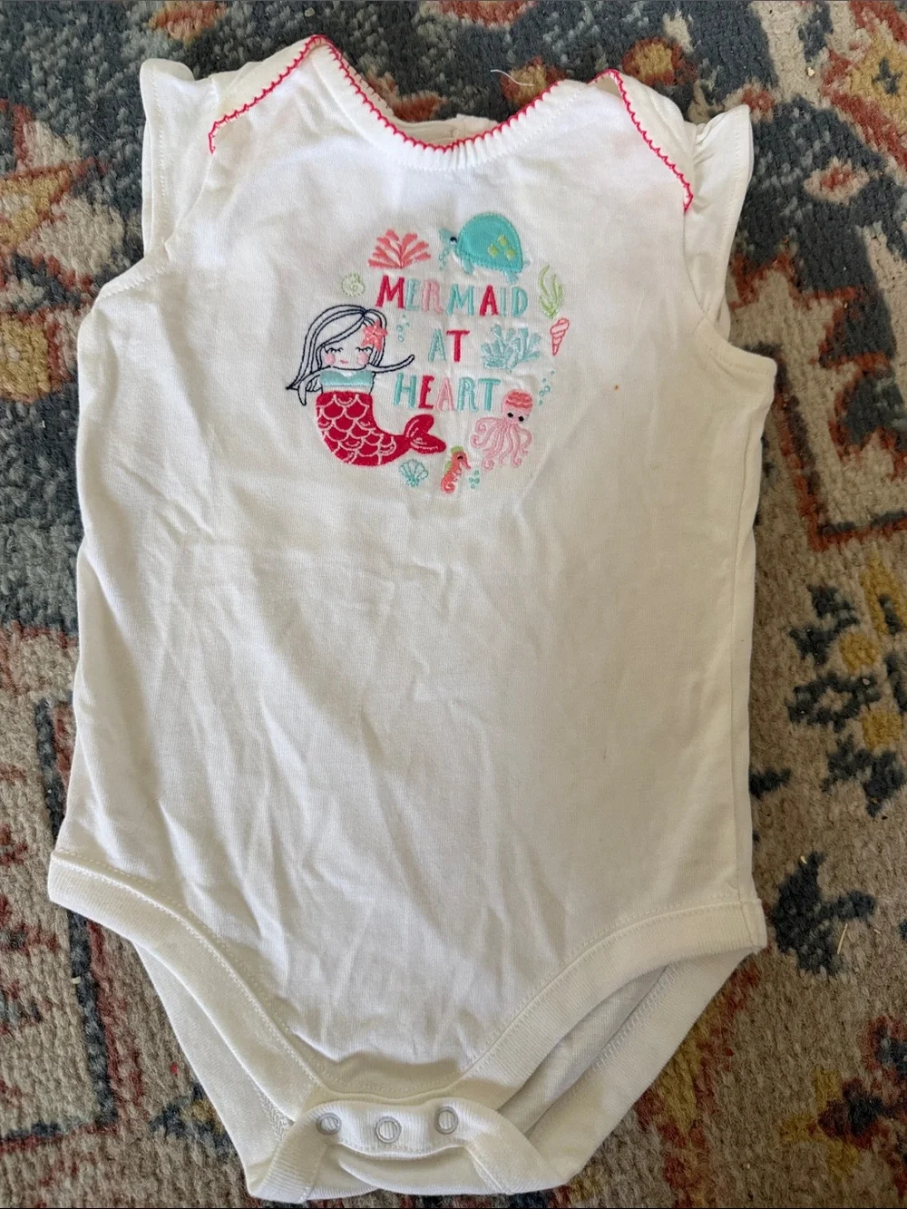 Gymboree open back fancy White Girls' Mermaid Graphic One-Piece Bodysuit